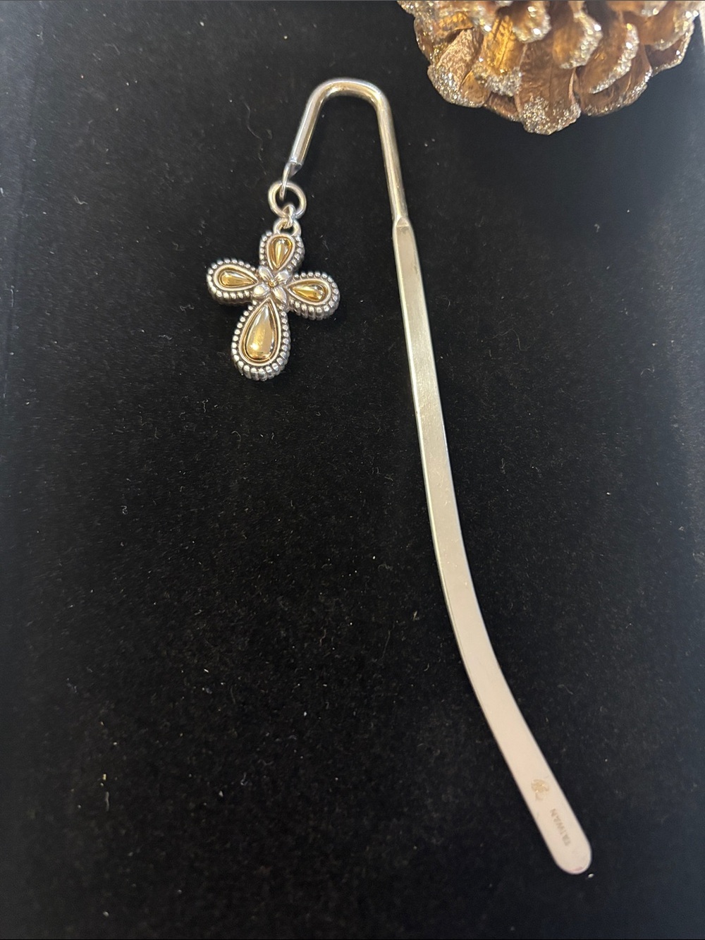 Brighton Bookmark with Gold-Tone Cross Charm